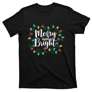 Merry And Bright Funny Family Matching Christmas Outfit T-Shirt