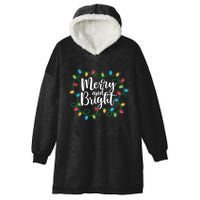 Merry And Bright Funny Family Matching Christmas Outfit Hooded Wearable Blanket