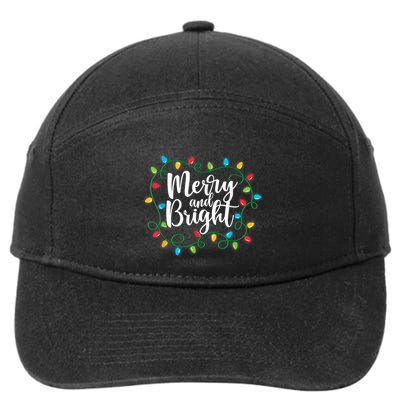 Merry And Bright Funny Family Matching Christmas Outfit 7-Panel Snapback Hat