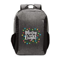 Merry And Bright Funny Family Matching Christmas Outfit Vector Backpack