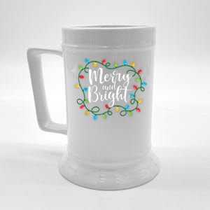 Merry And Bright Funny Family Matching Christmas Outfit Beer Stein