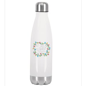 Merry And Bright Funny Family Matching Christmas Outfit Stainless Steel Insulated Water Bottle