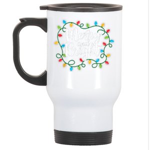 Merry And Bright Funny Family Matching Christmas Outfit Stainless Steel Travel Mug