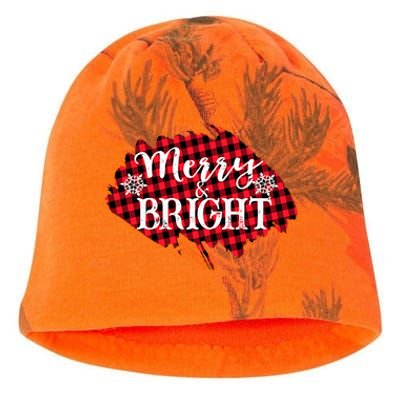 Merry And Bright Buffalo Plaid Christmas Kati - Camo Knit Beanie