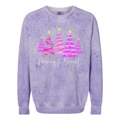 Merry And Bright Leopard Christmas Tree Christmas Costume Long Sleeve Colorblast Crewneck Sweatshirt