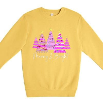 Merry And Bright Leopard Christmas Tree Christmas Costume Long Sleeve Premium Crewneck Sweatshirt