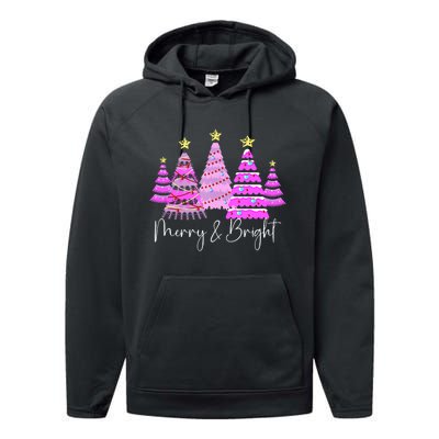 Merry And Bright Leopard Christmas Tree Christmas Costume Long Sleeve Performance Fleece Hoodie