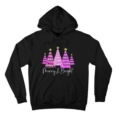 Merry And Bright Leopard Christmas Tree Christmas Costume Long Sleeve Hoodie