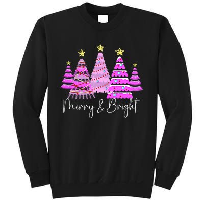 Merry And Bright Leopard Christmas Tree Christmas Costume Long Sleeve Sweatshirt