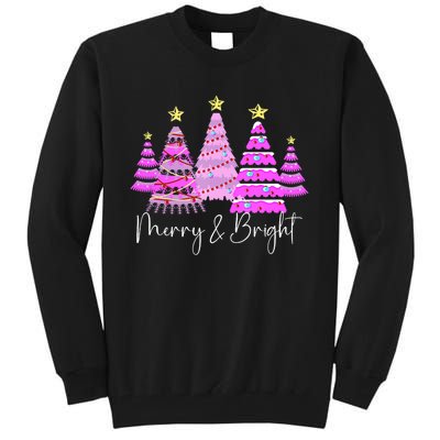 Merry And Bright Leopard Christmas Tree Christmas Costume Long Sleeve Tall Sweatshirt