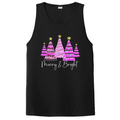 Merry And Bright Leopard Christmas Tree Christmas Costume Long Sleeve PosiCharge Competitor Tank