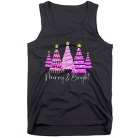 Merry And Bright Leopard Christmas Tree Christmas Costume Long Sleeve Tank Top