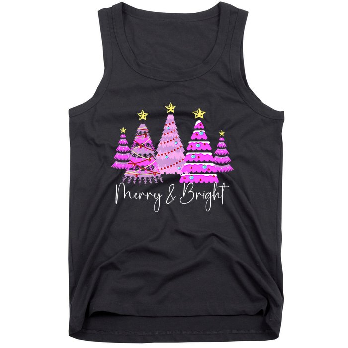 Merry And Bright Leopard Christmas Tree Christmas Costume Long Sleeve Tank Top