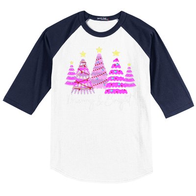 Merry And Bright Leopard Christmas Tree Christmas Costume Long Sleeve Baseball Sleeve Shirt