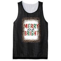 Merry And Bright Leopard Christmas Bleached Mesh Reversible Basketball Jersey Tank