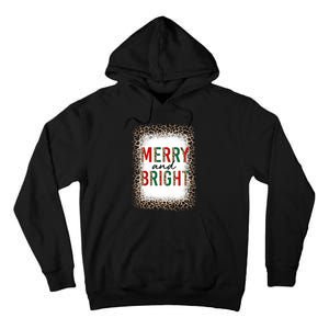 Merry And Bright Leopard Christmas Bleached Tall Hoodie