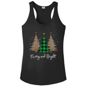 Merry And Bright Leopard Plaid Christmas Trees Ladies PosiCharge Competitor Racerback Tank