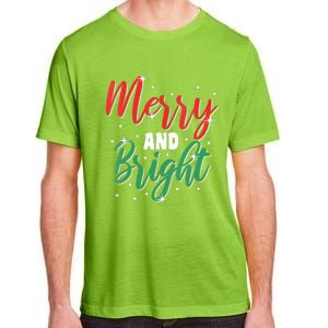 Merry And Bright Amazing Xmas Funny Family Christmas Holiday Vneck Adult ChromaSoft Performance T-Shirt