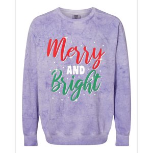 Merry And Bright Amazing Xmas Funny Family Christmas Holiday Vneck Colorblast Crewneck Sweatshirt