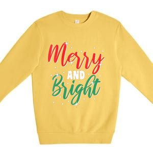 Merry And Bright Amazing Xmas Funny Family Christmas Holiday Vneck Premium Crewneck Sweatshirt