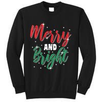 Merry And Bright Amazing Xmas Funny Family Christmas Holiday Vneck Sweatshirt