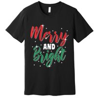 Merry And Bright Amazing Xmas Funny Family Christmas Holiday Vneck Premium T-Shirt