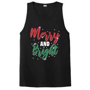 Merry And Bright Amazing Xmas Funny Family Christmas Holiday Vneck PosiCharge Competitor Tank