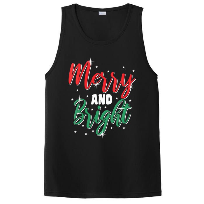 Merry And Bright Amazing Xmas Funny Family Christmas Holiday Vneck PosiCharge Competitor Tank