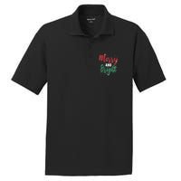 Merry And Bright Amazing Xmas Funny Family Christmas Holiday Vneck PosiCharge RacerMesh Polo