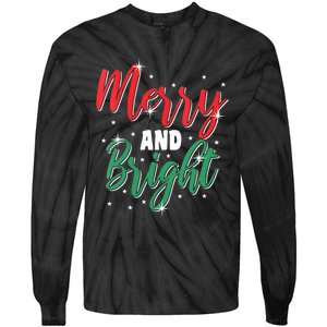 Merry And Bright Amazing Xmas Funny Family Christmas Holiday Vneck Tie-Dye Long Sleeve Shirt