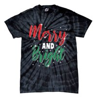 Merry And Bright Amazing Xmas Funny Family Christmas Holiday Vneck Tie-Dye T-Shirt