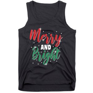 Merry And Bright Amazing Xmas Funny Family Christmas Holiday Vneck Tank Top