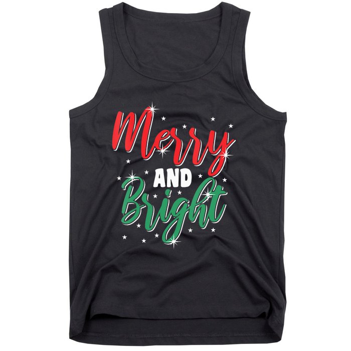 Merry And Bright Amazing Xmas Funny Family Christmas Holiday Vneck Tank Top