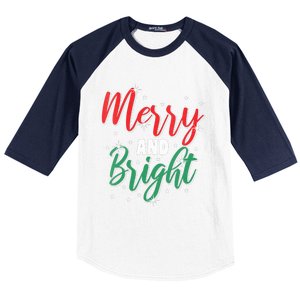 Merry And Bright Amazing Xmas Funny Family Christmas Holiday Vneck Baseball Sleeve Shirt