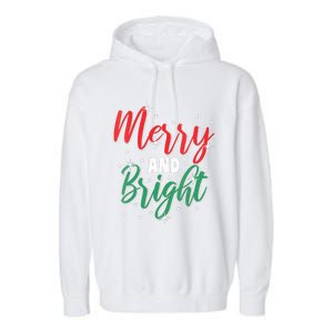 Merry And Bright Amazing Xmas Funny Family Christmas Holiday Vneck Garment-Dyed Fleece Hoodie