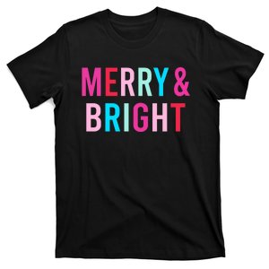 Merry And Bright Matching Mother Daughter Christmas Outfits T-Shirt