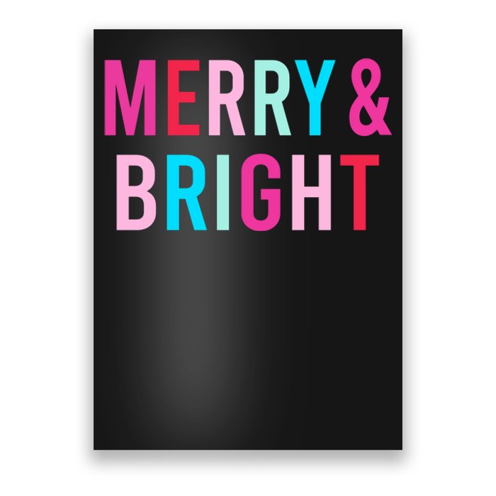 Merry And Bright Matching Mother Daughter Christmas Outfits Poster