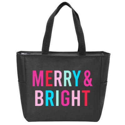 Merry And Bright Matching Mother Daughter Christmas Outfits Zip Tote Bag