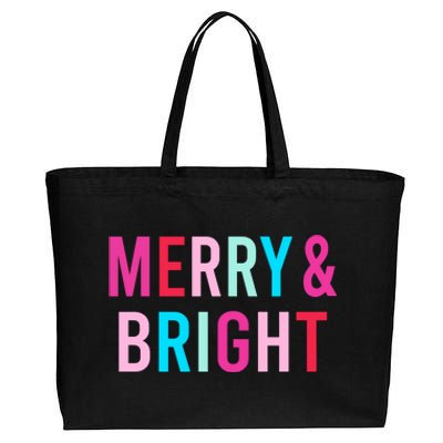 Merry And Bright Matching Mother Daughter Christmas Outfits Cotton Canvas Jumbo Tote