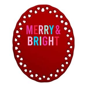 Merry And Bright Matching Mother Daughter Christmas Outfits Ceramic Oval Ornament