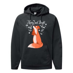 Merry And Bright Merry Christmas Santa Gnomes Squad Graphic Premium Performance Fleece Hoodie