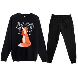 Merry And Bright Merry Christmas Santa Gnomes Squad Graphic Premium Premium Crewneck Sweatsuit Set