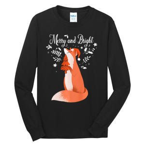 Merry And Bright Merry Christmas Santa Gnomes Squad Graphic Premium Tall Long Sleeve T-Shirt