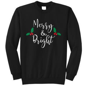 Merry And Bright Christmas Vneck Sweatshirt