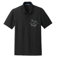 Merry And Bright Christmas Vneck Dry Zone Grid Polo