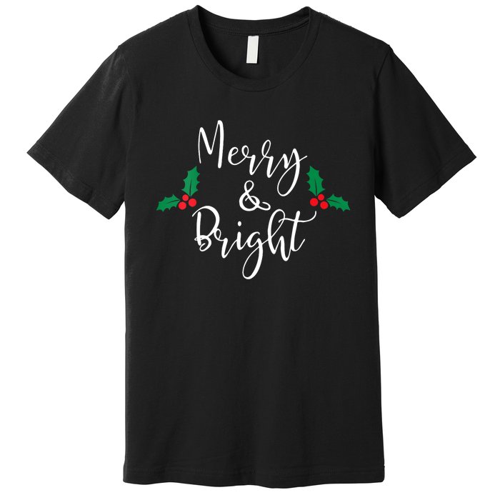 Merry And Bright Christmas Vneck Premium T-Shirt