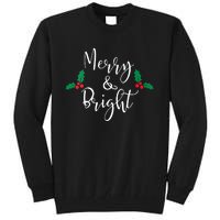 Merry And Bright Christmas Vneck Tall Sweatshirt