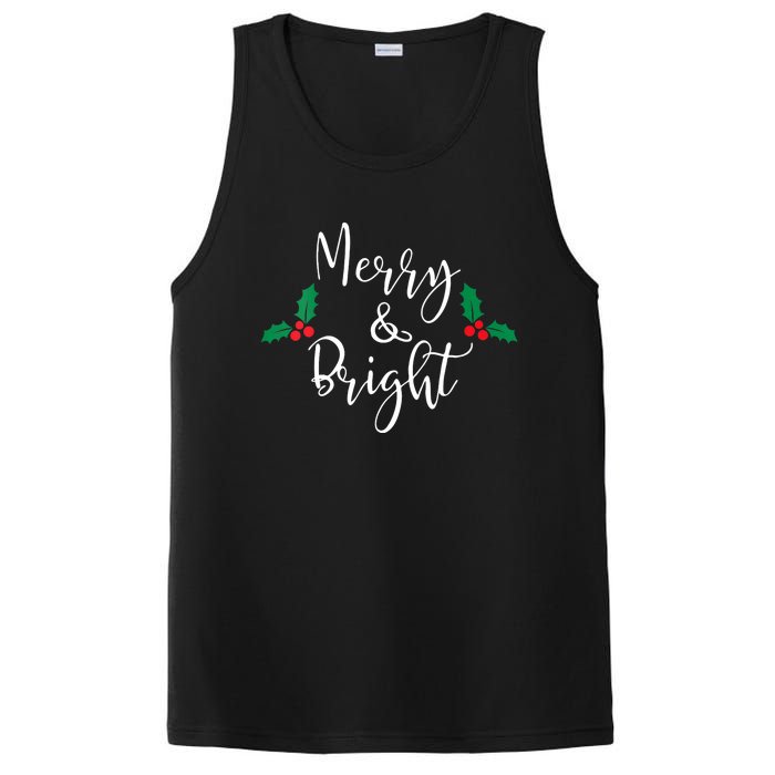 Merry And Bright Christmas Vneck PosiCharge Competitor Tank