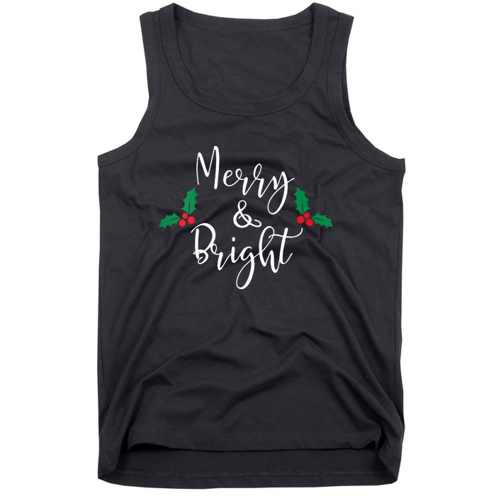 Merry And Bright Christmas Vneck Tank Top