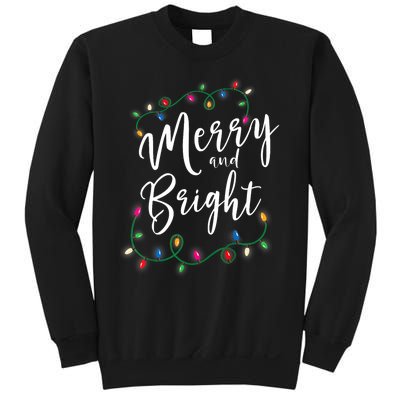 Merry And Bright Christmas Lights Xmas Holiday Family Match Sweatshirt